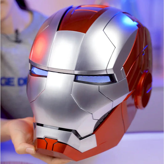 Mk5 Iron Man Helmet Voice Control 8-Piece Opening And Closing Chinese English Luminous Mask Hot Marvel Collect Halloween Gift