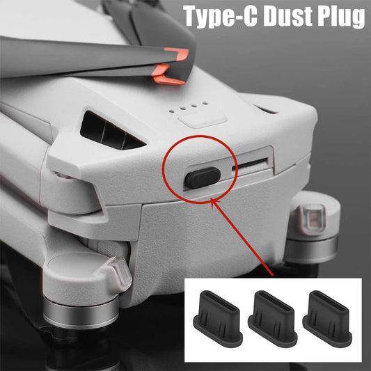 Type-C Dust Plug for DJI Mini 3 Pro Body Remote Control Charging Interface Silicone Dust Plug Cover RC-N1/DJI RC Accessories