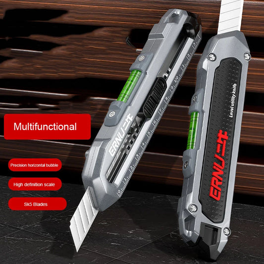 Multifunctional Utility Knife нож With Ruler and Level High Quality Cutting Tool Heavy-Duty All Steel Thickened Wallpaper Knife