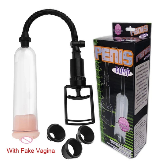 Male Penis Pump Manual Penis Enlarger Enhancement Erection SexToys For Man Vacuum Pump Big Dick Trainer Male Lasting Masturbator